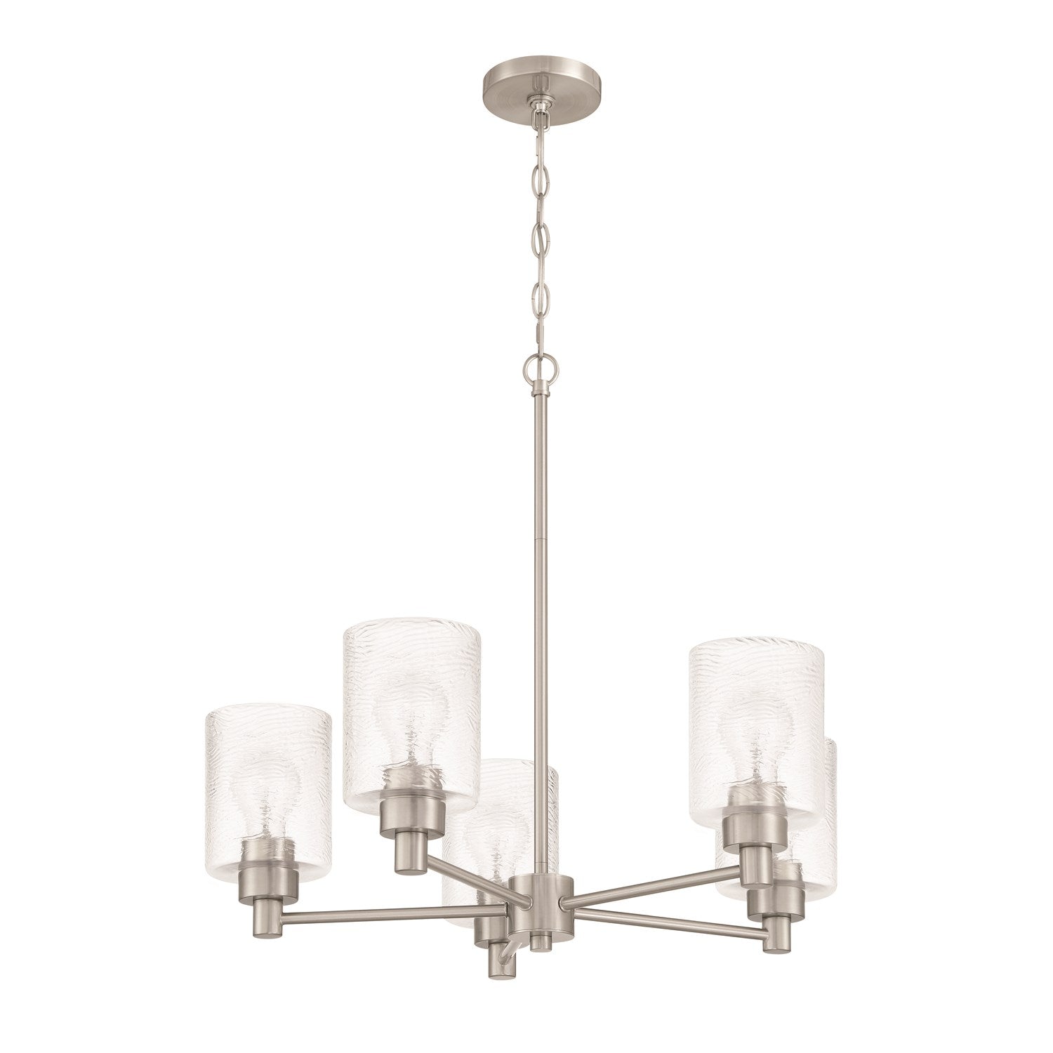 Lyndsey 5 Light Chandelier In Brushed Polished Nickel by Craftmade