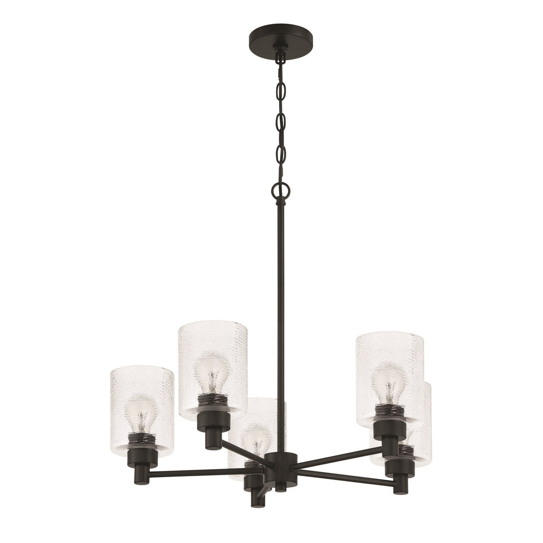 Lyndsey 5 Light Chandelier In Flat Black by Craftmade