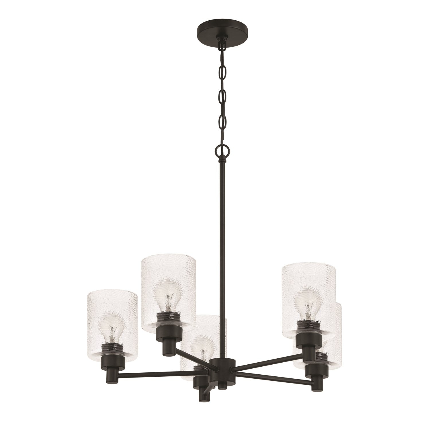 Lyndsey 5 Light Chandelier In Flat Black by Craftmade