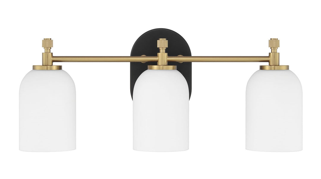 Council 3 Light Vanity In Flat Black/Satin Brass by Craftmade