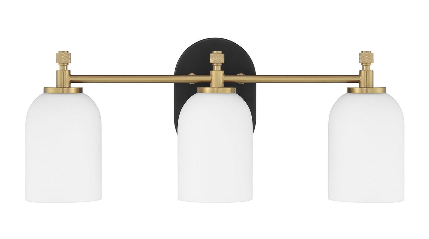 Council 3 Light Vanity In Flat Black/Satin Brass by Craftmade