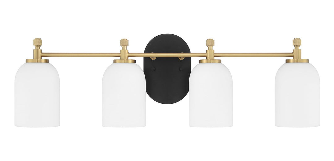 Council 4 Light Vanity In Flat Black/Satin Brass by Craftmade