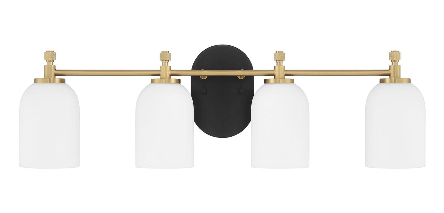 Council 4 Light Vanity In Flat Black/Satin Brass by Craftmade