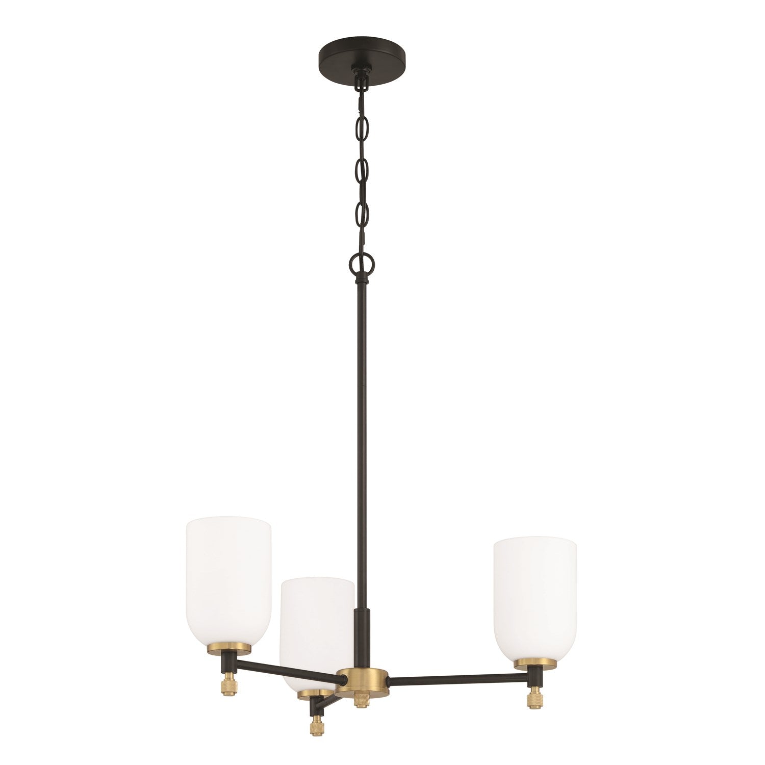Council 3 Light Chandelier In Flat Black/Satin Brass by Craftmade