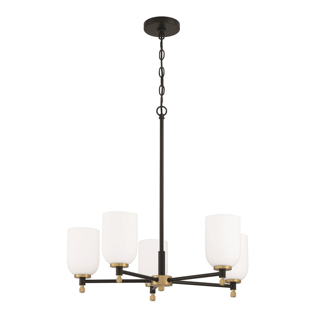 Council 5 Light Chandelier In Flat Black/Satin Brass by Craftmade