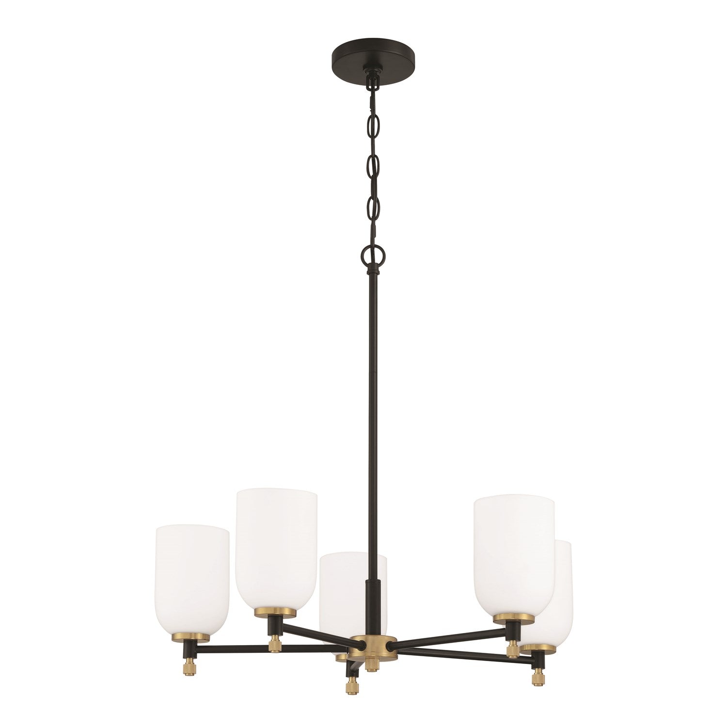 Council 5 Light Chandelier In Flat Black/Satin Brass by Craftmade
