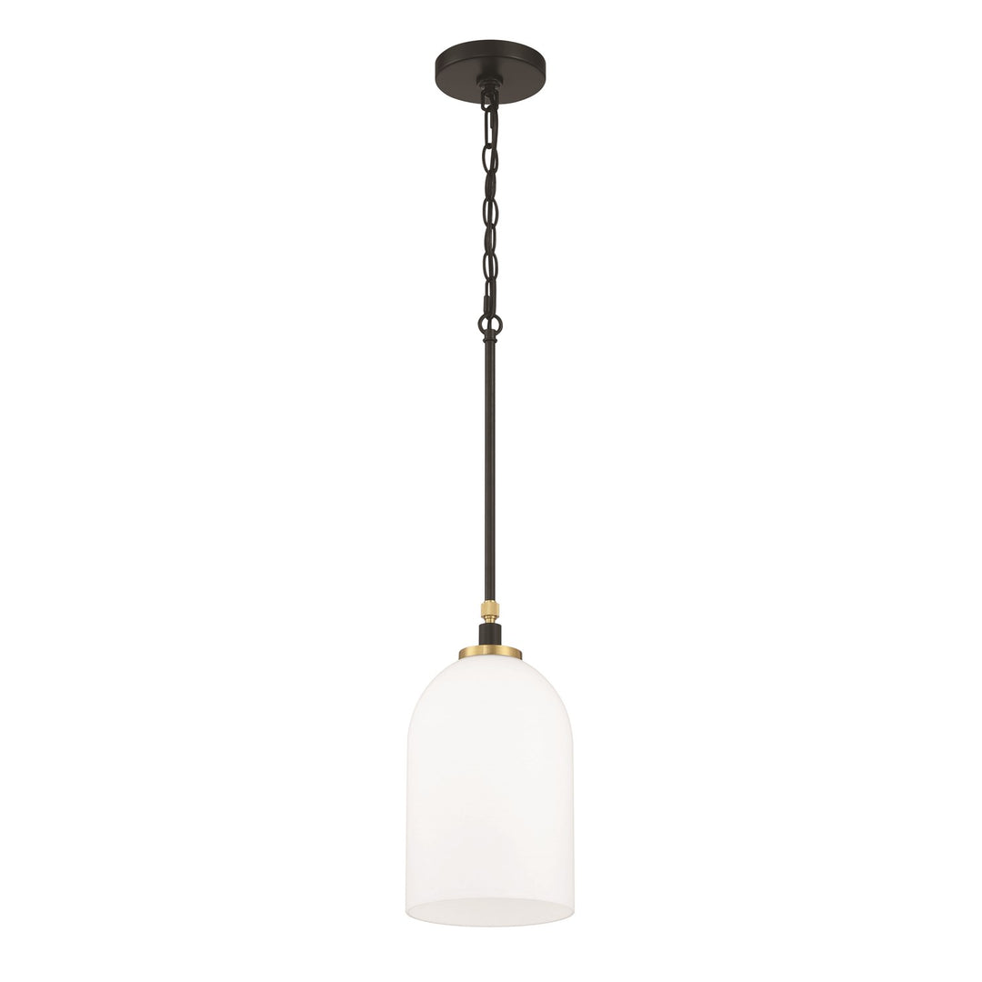 Council 1 Light Pendant In Flat Black/Satin Brass by Craftmade