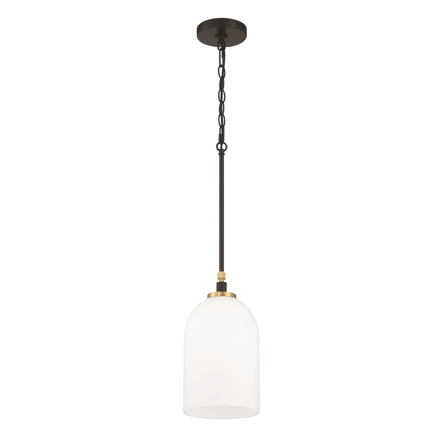 Council 1 Light Pendant In Flat Black/Satin Brass by Craftmade