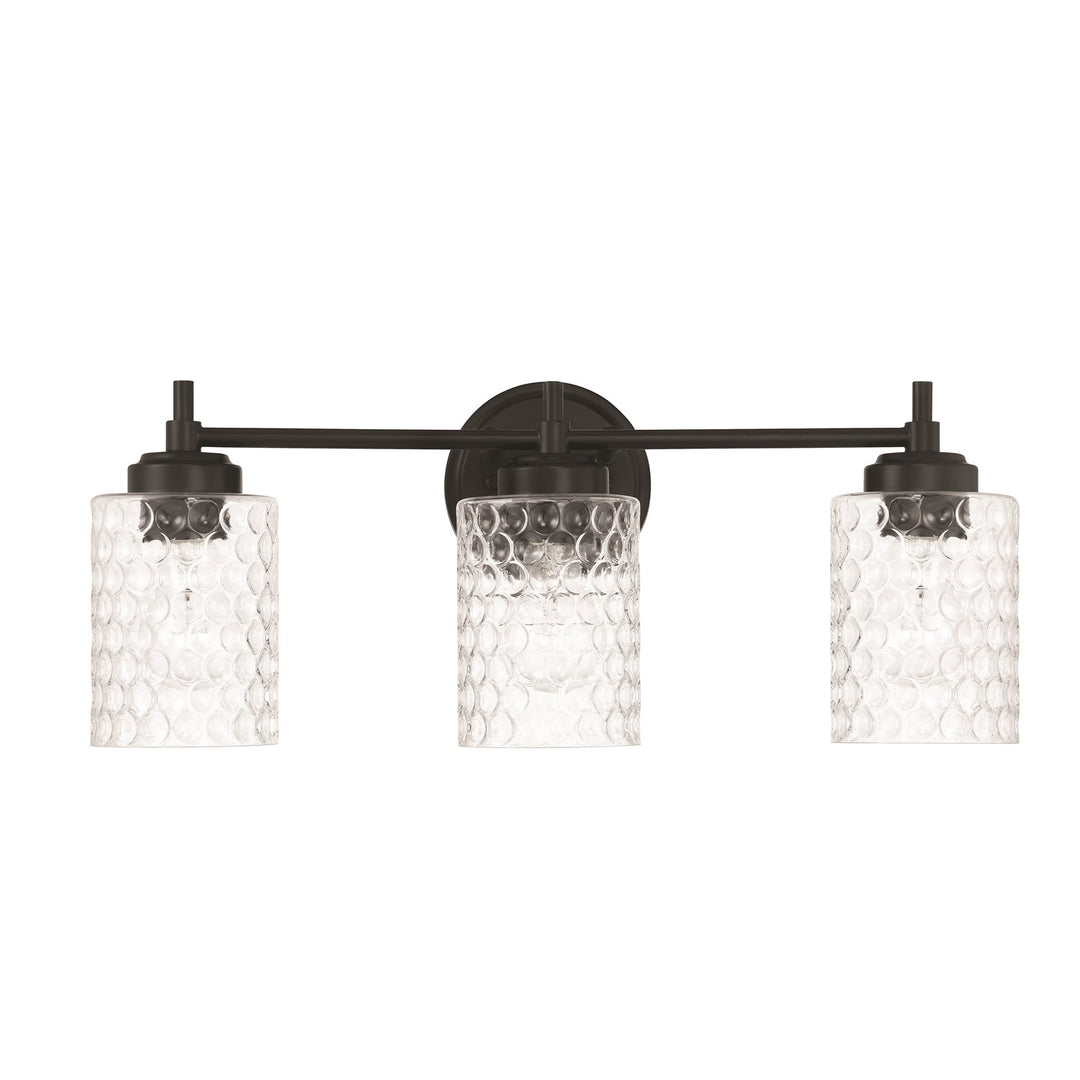 Claire 3 Light Vanity In Flat Black by Craftmade