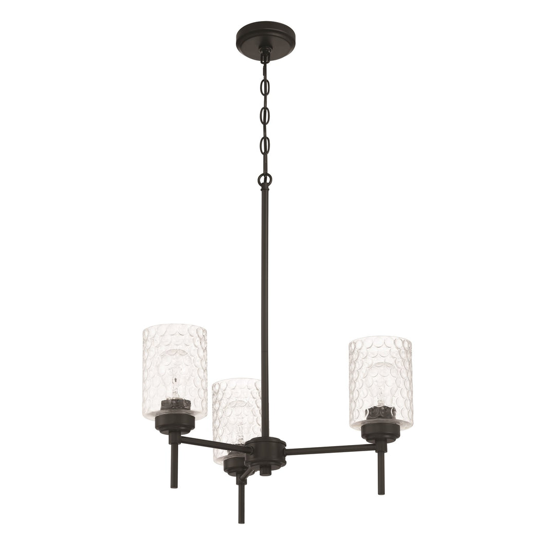 Claire 3 Light Chandelier In Flat Black by Craftmade