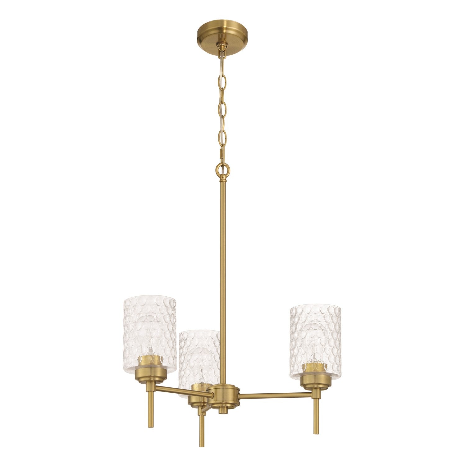 Claire 3 Light Chandelier In Satin Brass by Craftmade