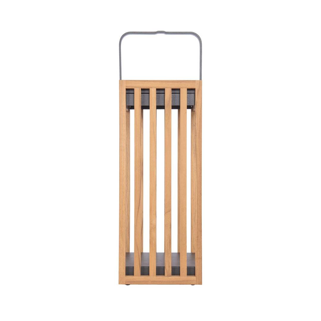 Teak Solar Led Outdoor Rechargeable Table Lamp In Teak/Textured Grey by Craftmade