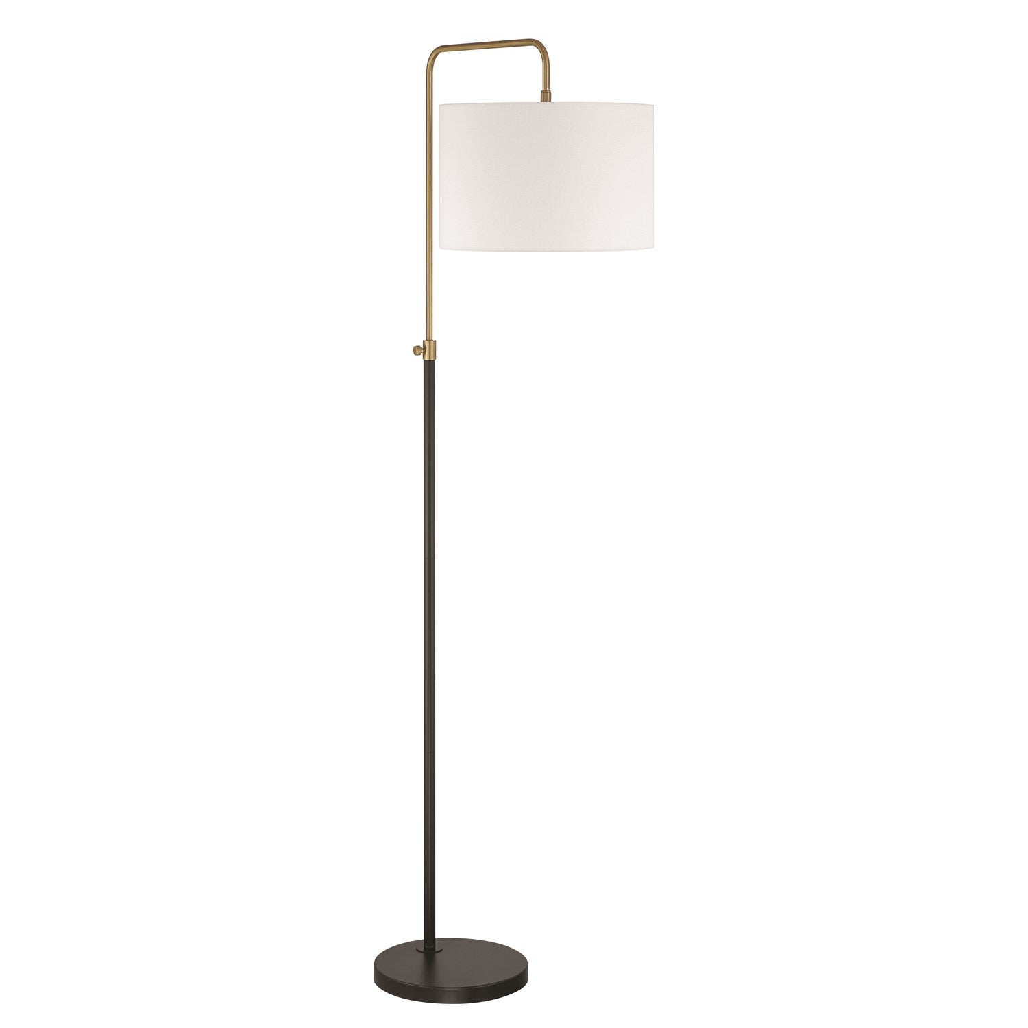 Ingraham 1 Light Floor Lamp In Flat Black/Satin Brass by Craftmade