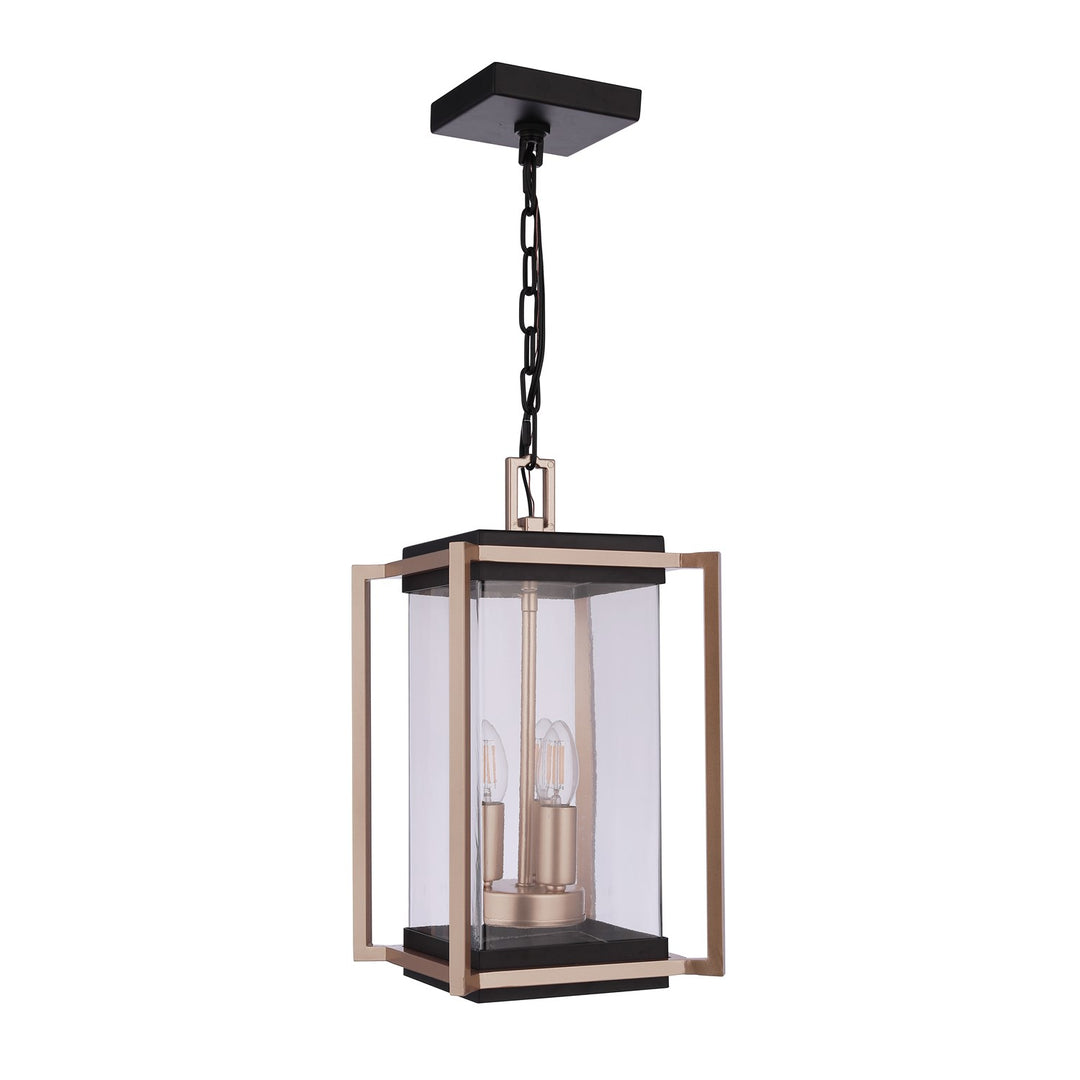 Metalwork 3 Light Outdoor Pendant In Midnight/Satin Brass by Craftmade