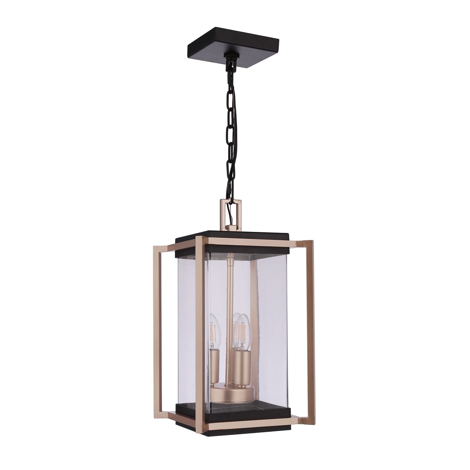 Metalwork 3 Light Outdoor Pendant In Midnight/Satin Brass by Craftmade