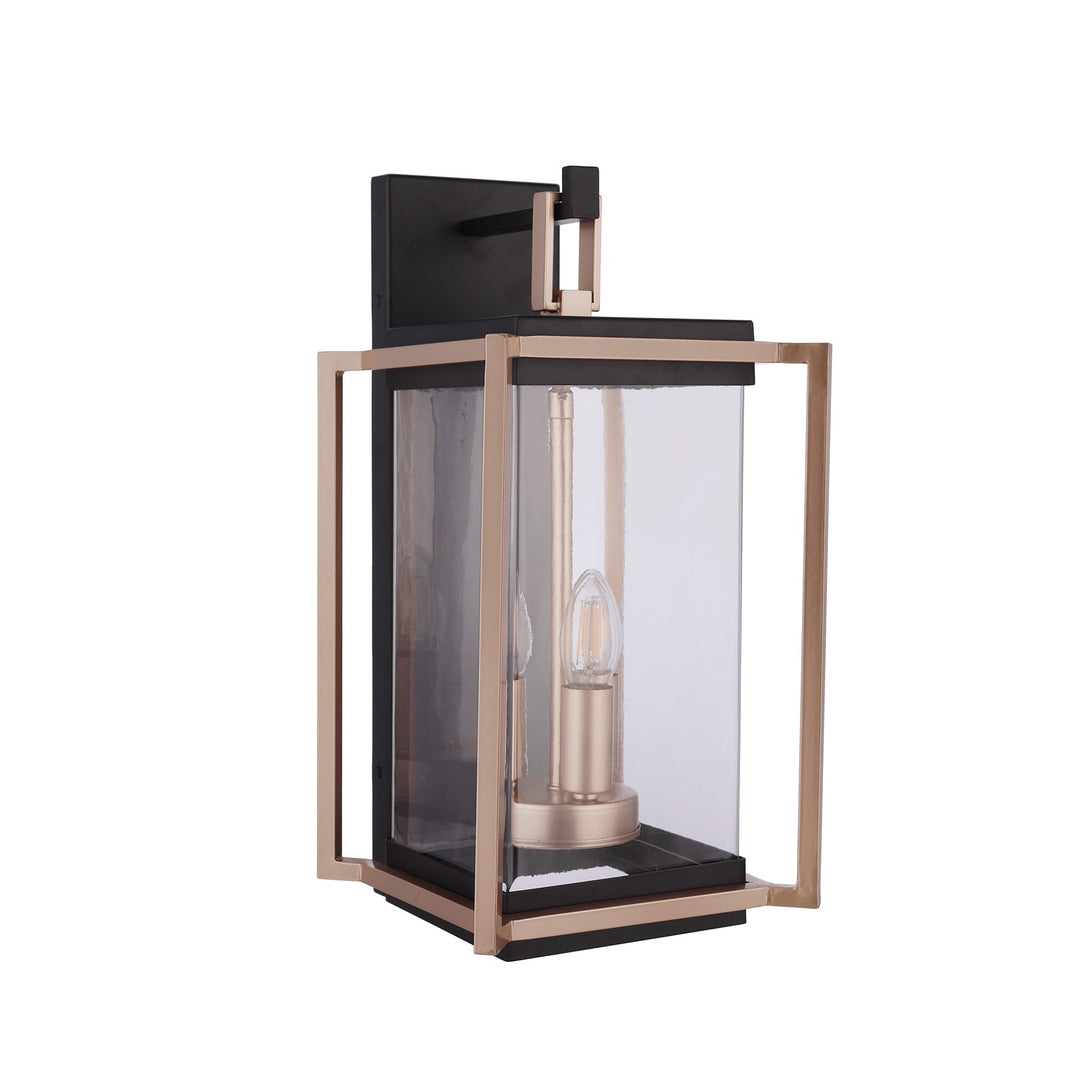 Metalwork 3 Light Outdoor Wall Lantern In Midnight/Satin Brass by Craftmade