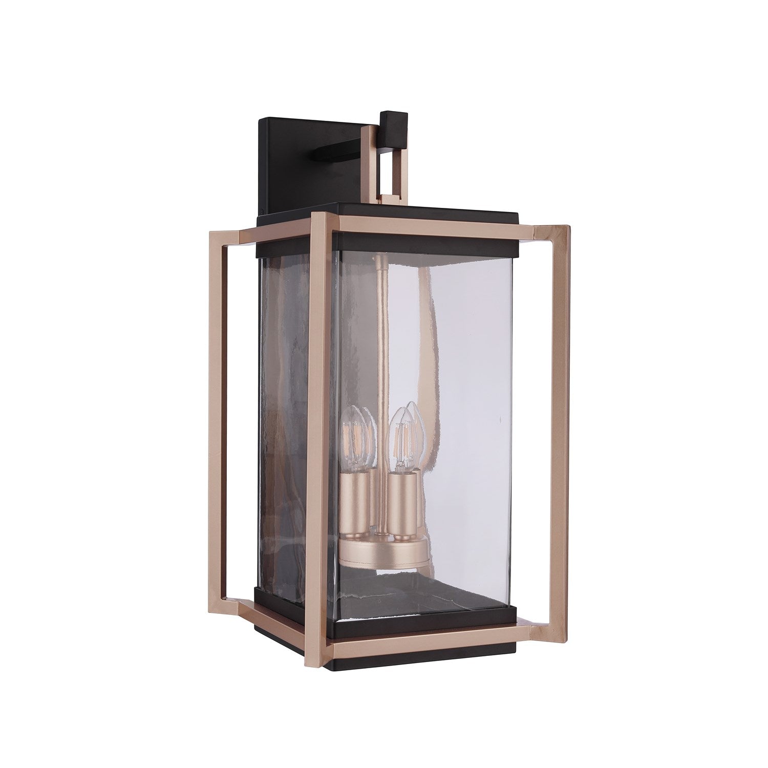 Metalwork 4 Light Large Outdoor Wall Lantern In Midnight/Satin Brass by Craftmade