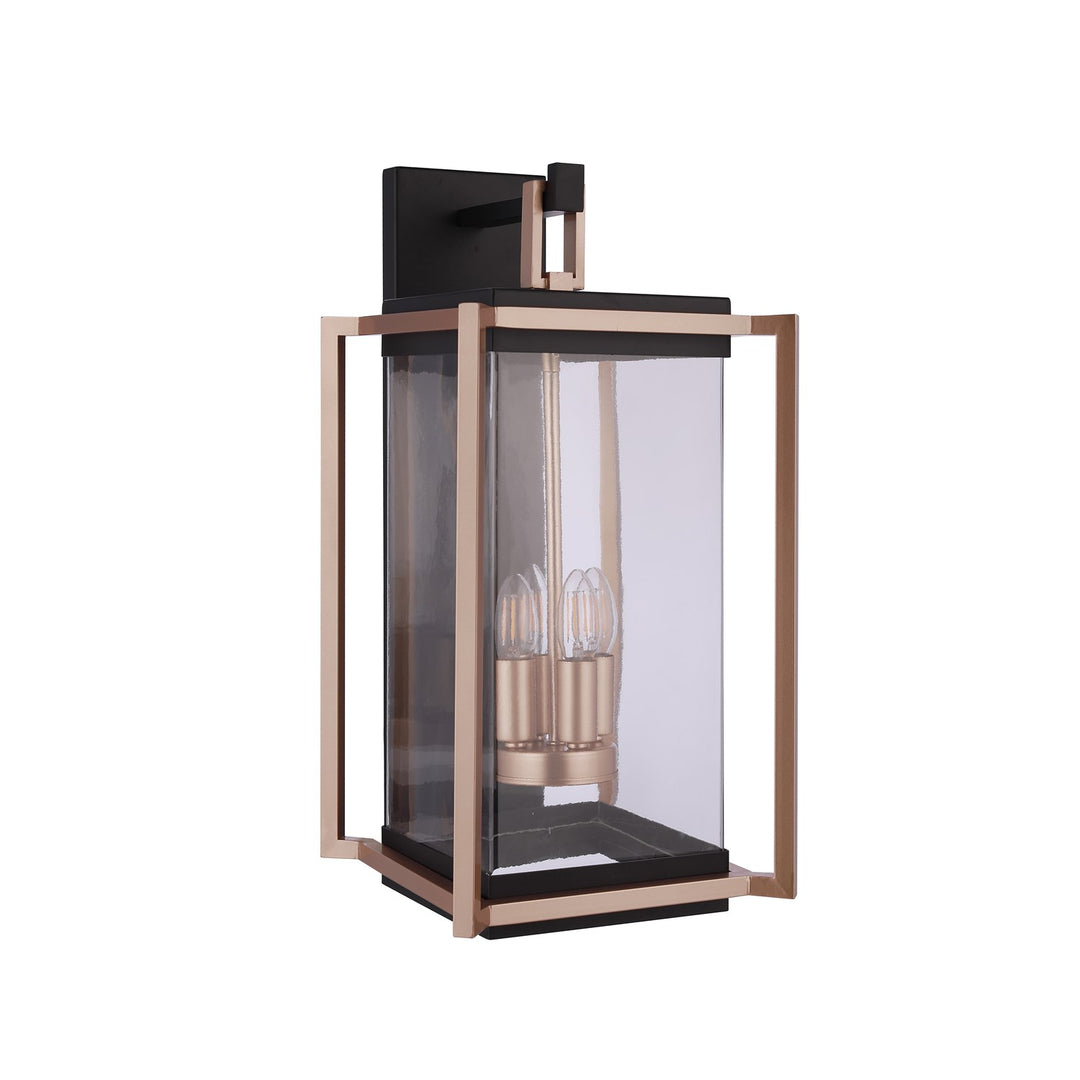 Metalwork 4 Light Extra Large Outdoor Wall Lantern In Midnight/Satin Brass by Craftmade