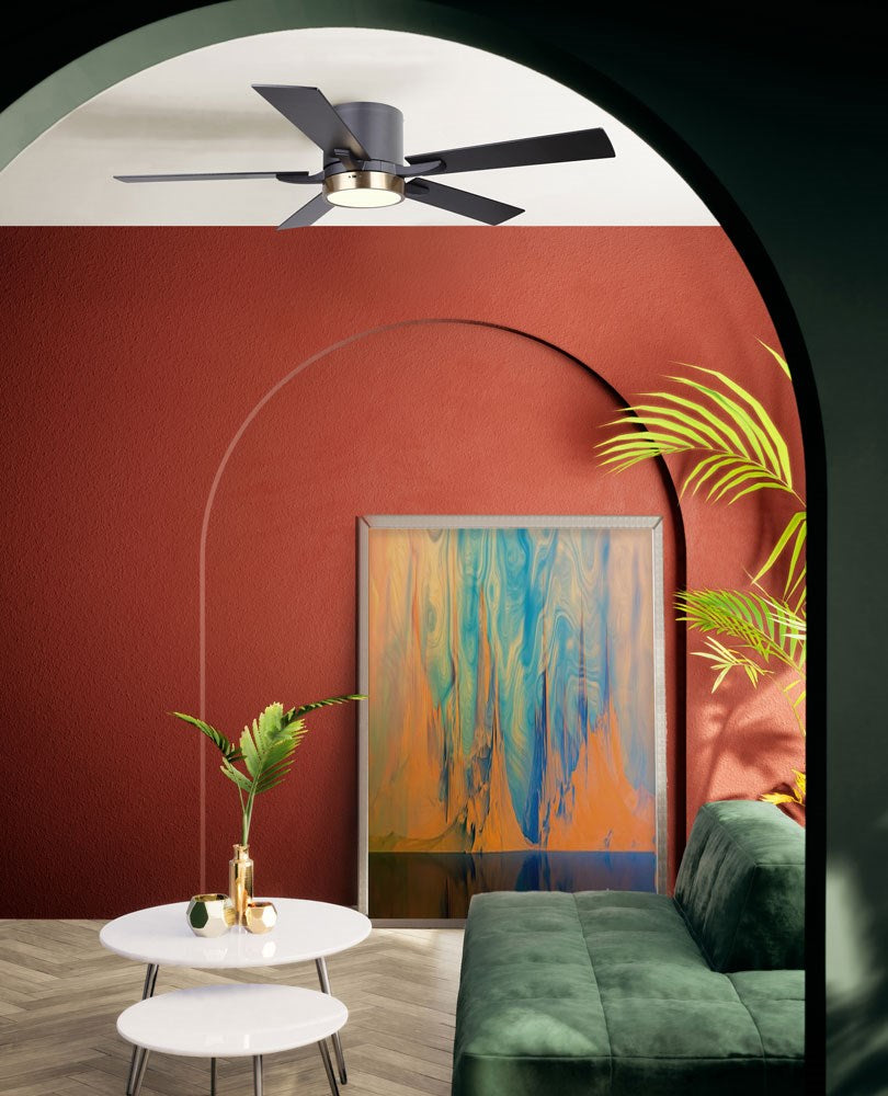 Ceiling Fan In Matte Black And Gold Finish