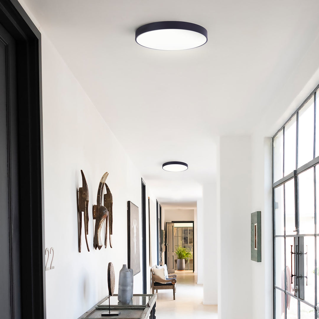 Flush Mount In Black With Pvc Lens Finish