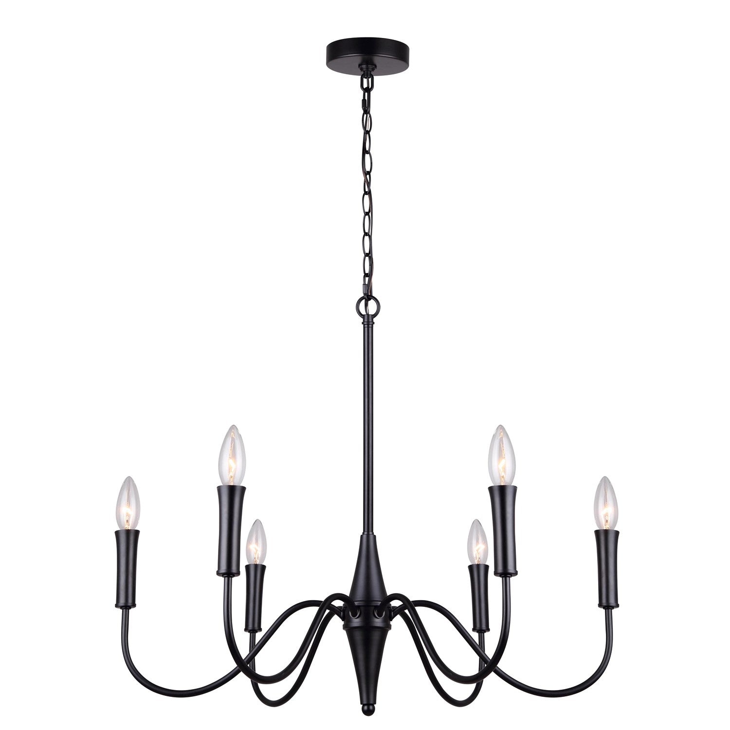 Chandelier In Matte Black Finish by Canarm