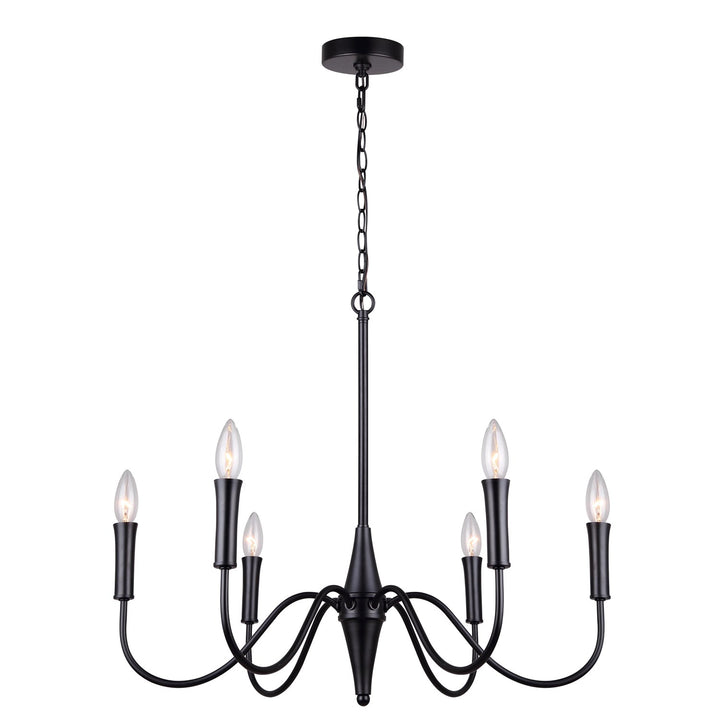 Chandelier In Matte Black Finish by Canarm