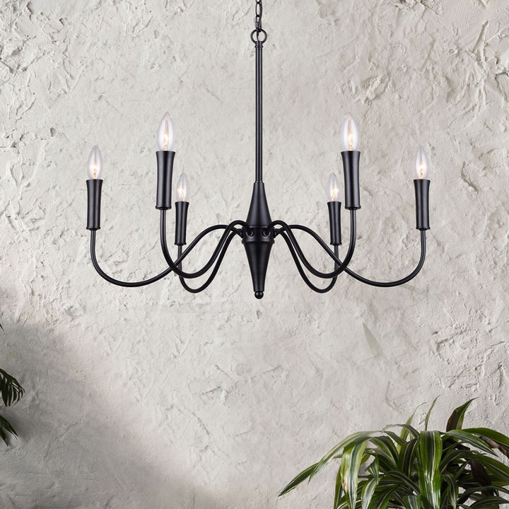 Chandelier In Matte Black Finish