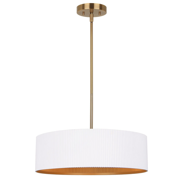 Chandelier In Matte White And Gold Finish by Canarm