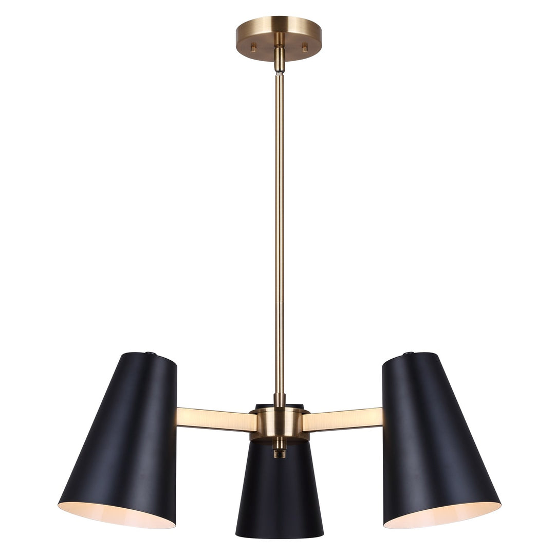 Chandelier In Matte Black And Gold Finish by Canarm