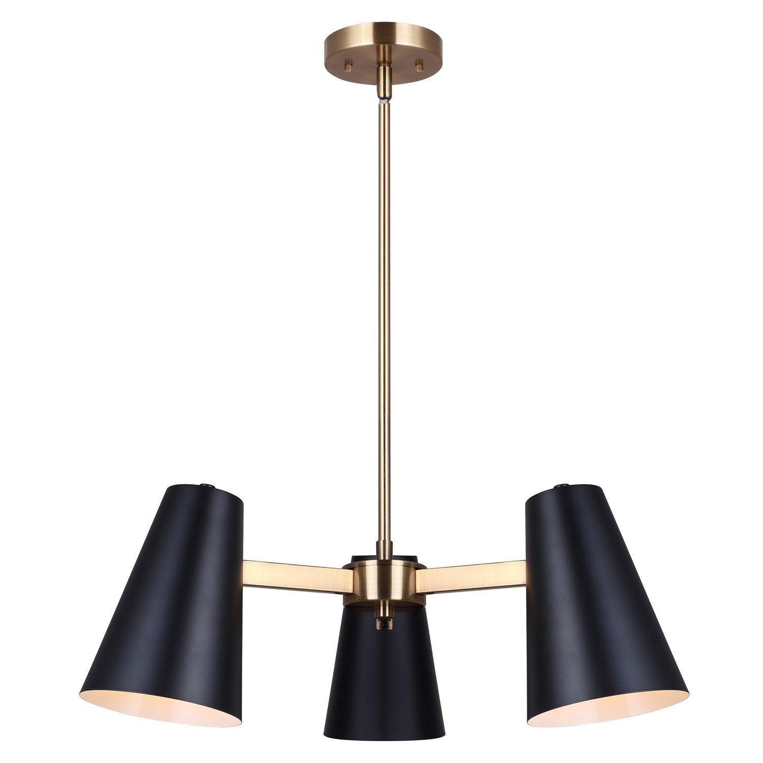 Chandelier In Matte Black And Gold Finish by Canarm