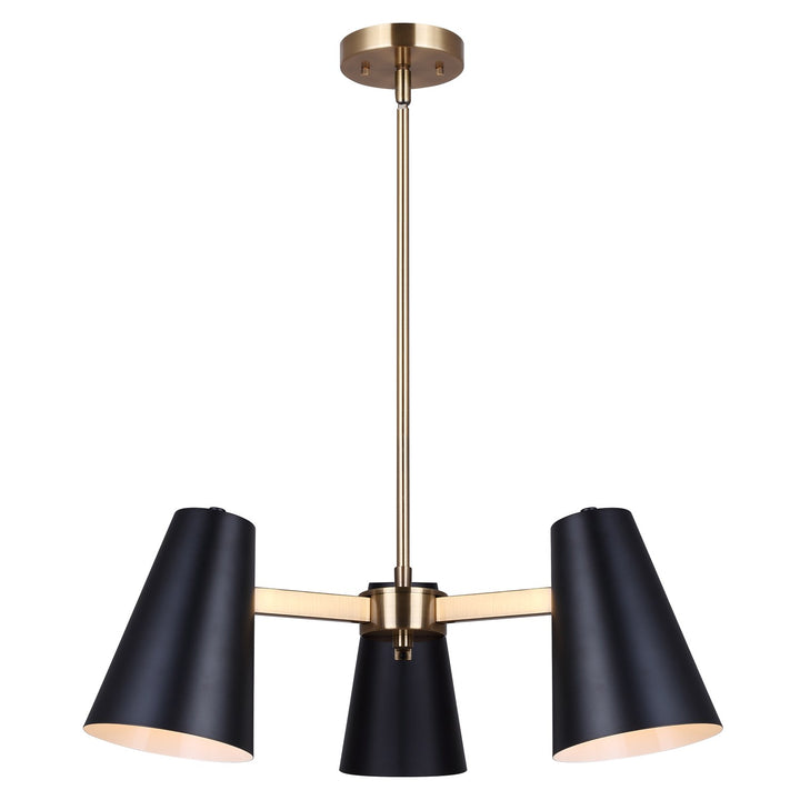 Chandelier In Matte Black And Gold Finish by Canarm