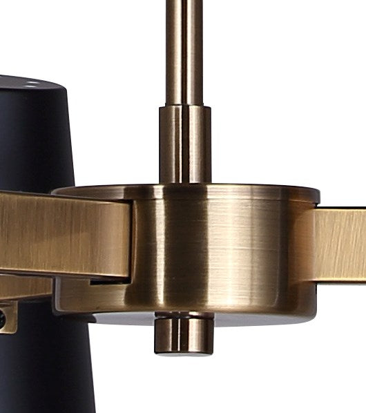 Chandelier In Matte Black And Gold Finish