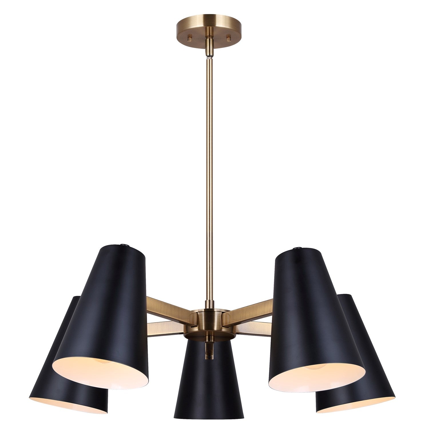 Chandelier In Matte Black And Gold Finish by Canarm