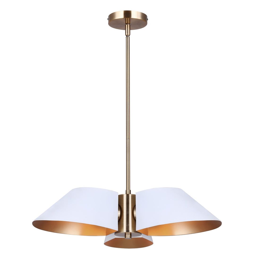Chandelier In Matte White And Gold Finish by Canarm