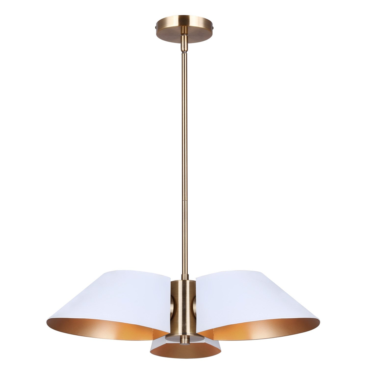 Chandelier In Matte White And Gold Finish by Canarm