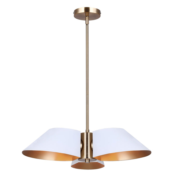 Chandelier In Matte White And Gold Finish by Canarm