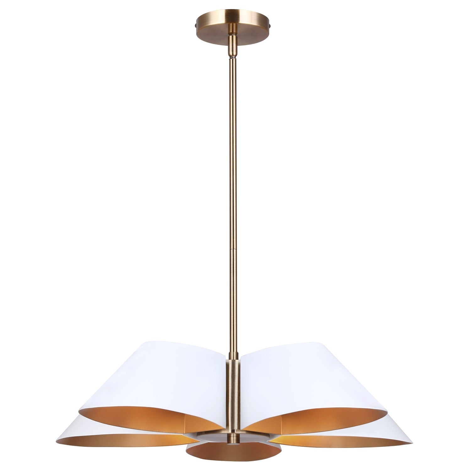 Chandelier In Matte White And Gold Finish by Canarm