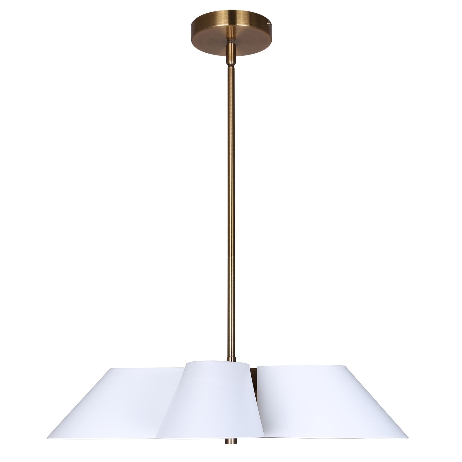Chandelier In Matte White And Gold Finish