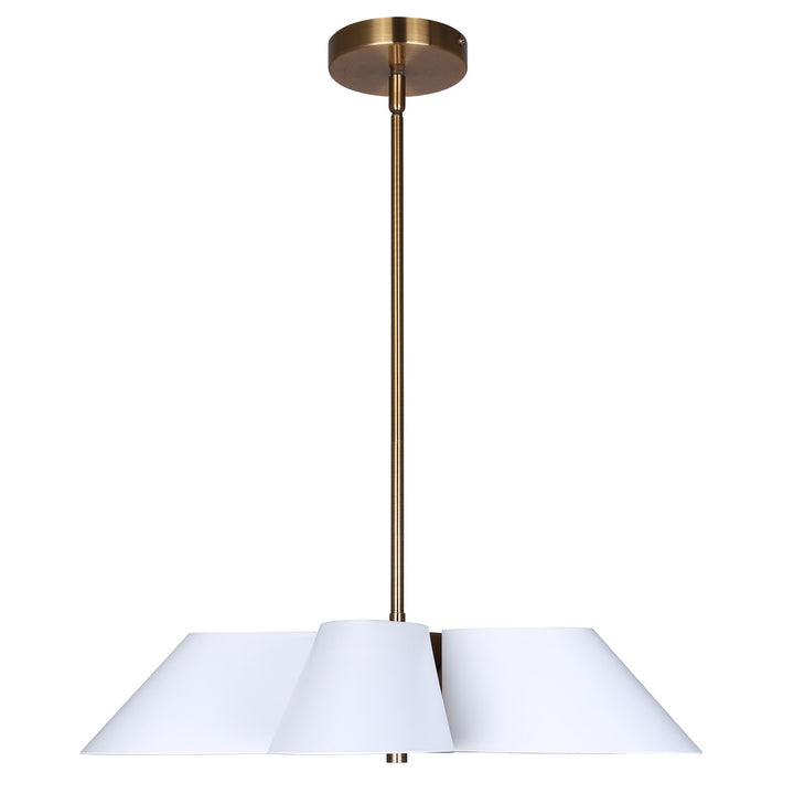 Chandelier In Matte White And Gold Finish