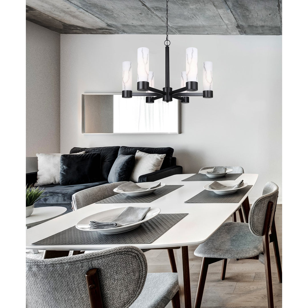 Chandelier In Matte Black Finish