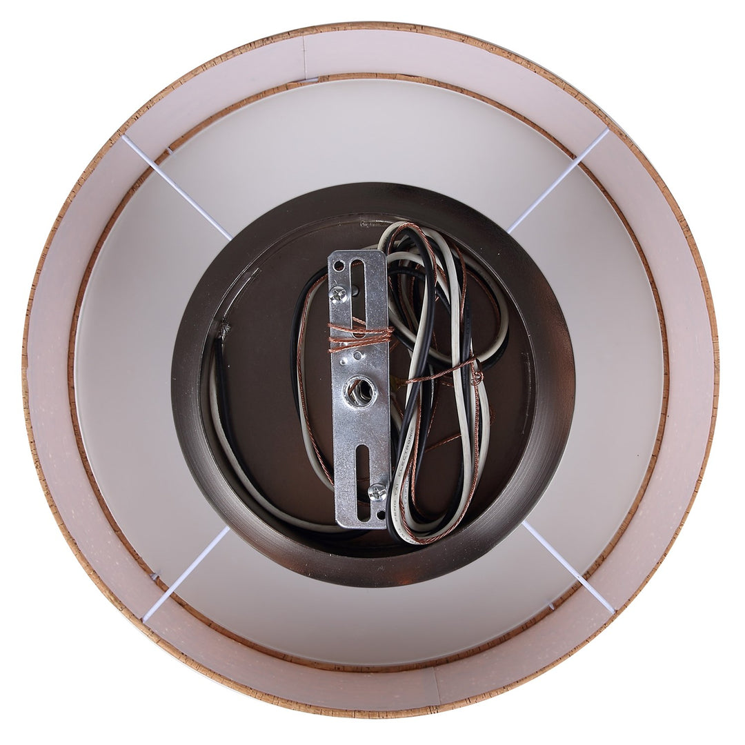 Chandelier In Cork And Brushed Nickel Finish