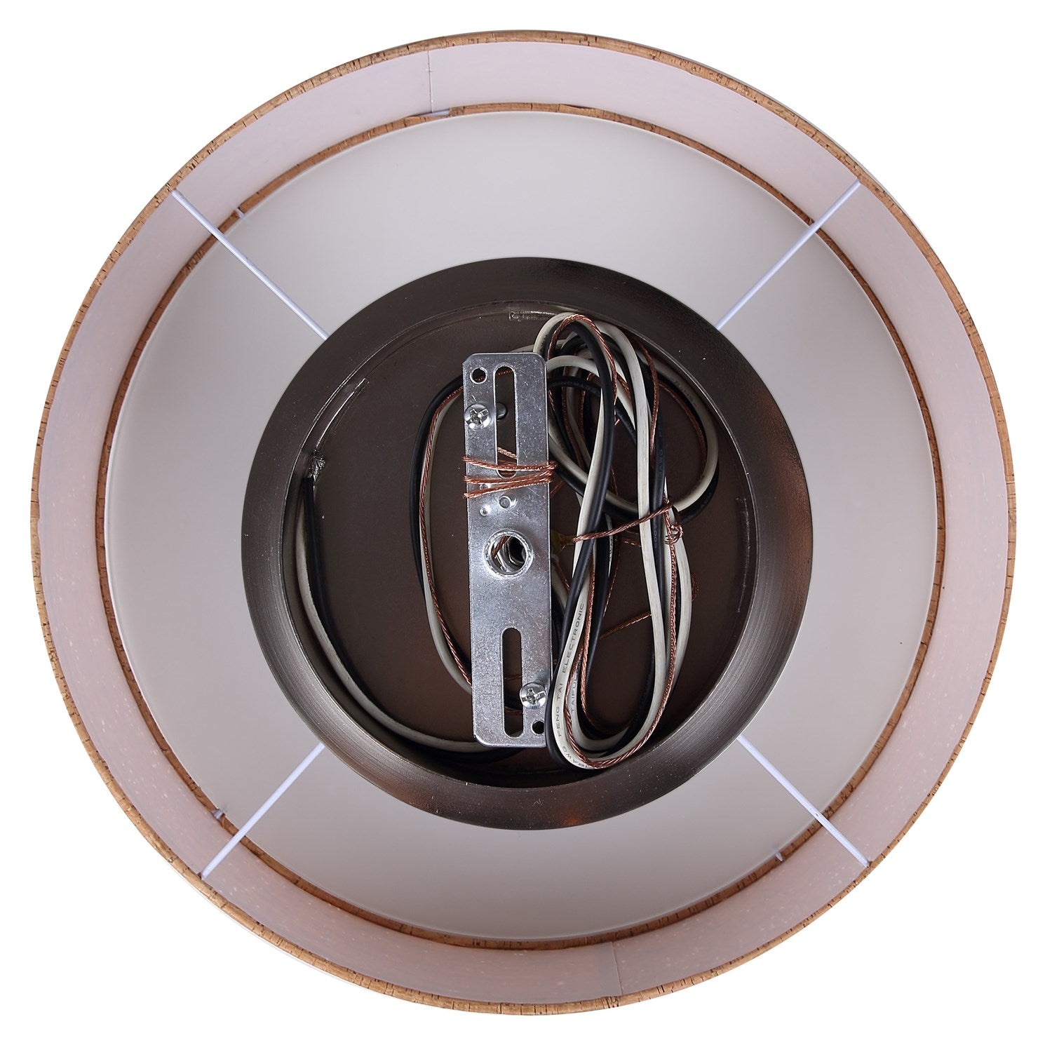 Chandelier In Cork And Brushed Nickel Finish