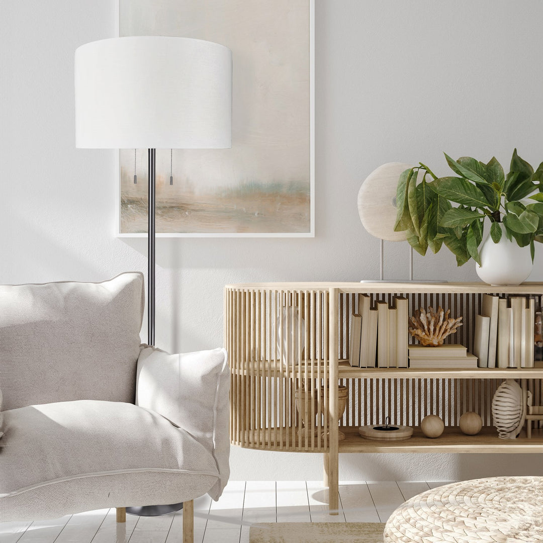 Floor Lamp In Brushed Nickel Finish