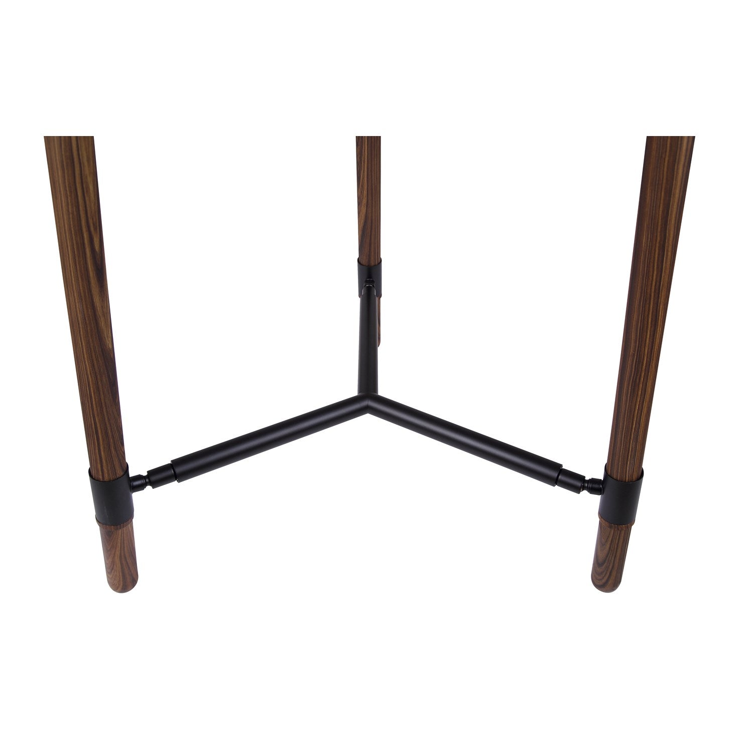 Floor Lamp In Matte Black With Faux Woodgrain Finish