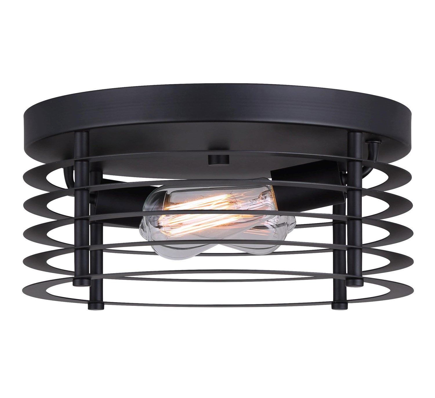 Flush Mount In Matte Black Finish by Canarm