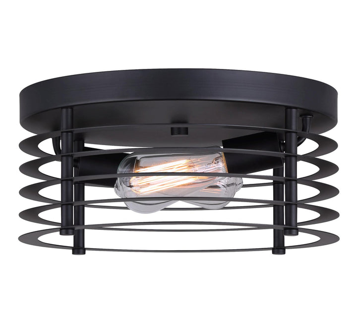 Flush Mount In Matte Black Finish by Canarm