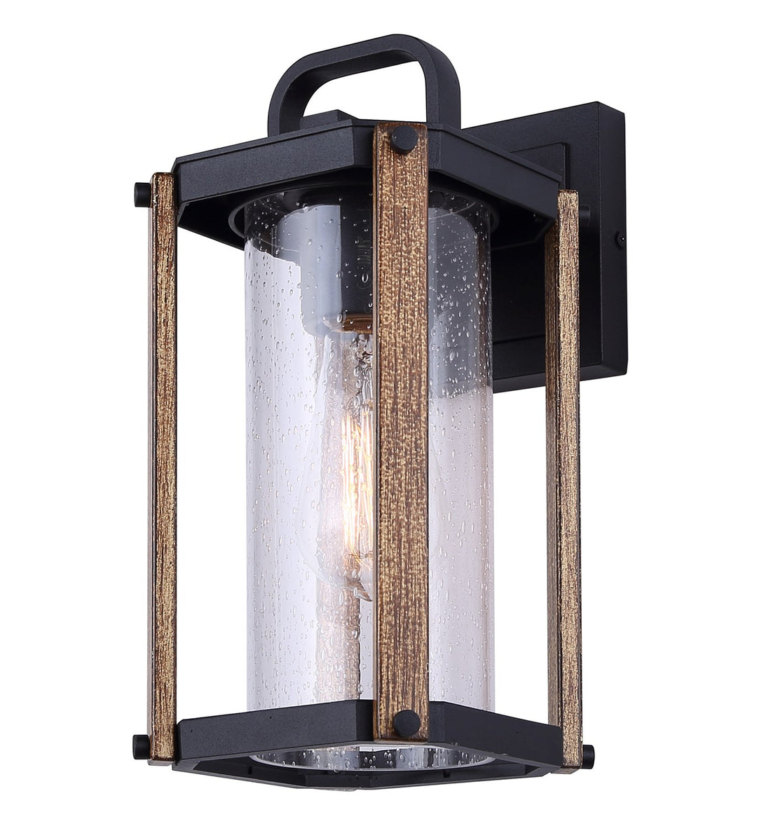 Outdoor Lantern In Black And Wood Finish by Canarm