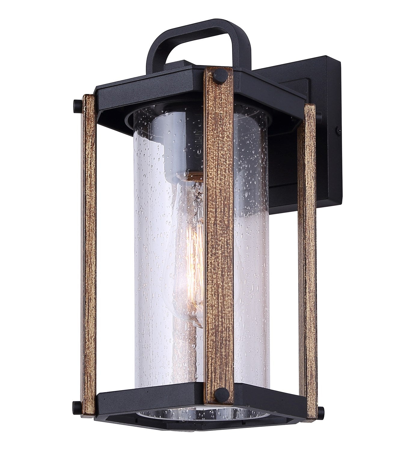 Outdoor Lantern In Black And Wood Finish by Canarm