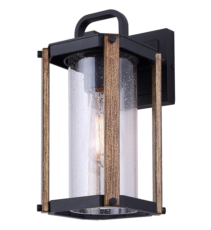 Outdoor Lantern In Black And Wood Finish by Canarm