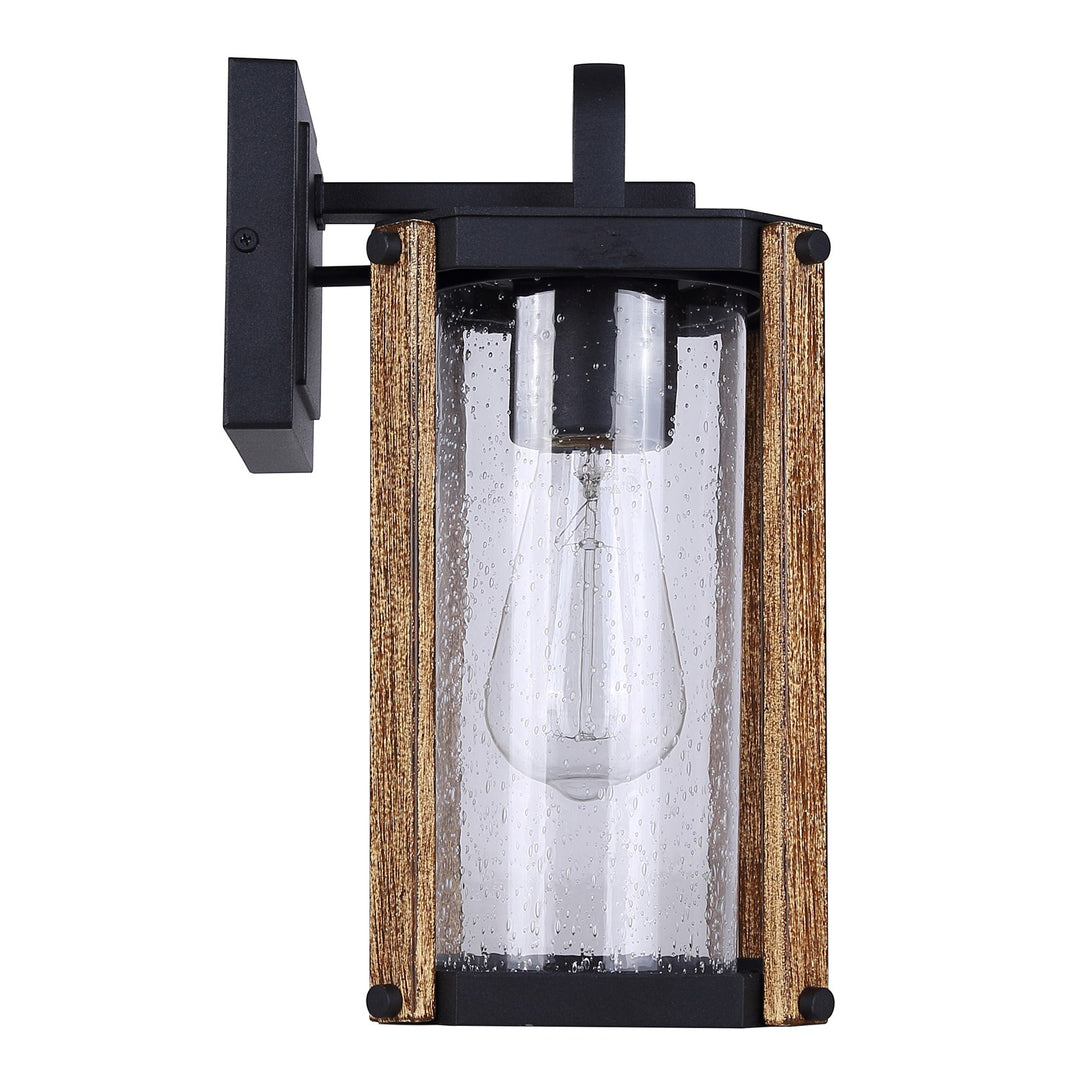 Outdoor Lantern In Black And Wood Finish